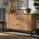 Maran Reid Modern and Contemporary Industrial Wood and Metal 3-Drawer Sideboard Buffet