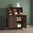 Space-Saving Fold-Up Desk Cabinet with Storage Drawer, Shelves & Walnut Finish - Ideal for Small Spaces (31.5"W x 13.8"D x 47.2"H)