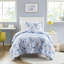 Housse de couette à rayures florales séduisantes en tissu de microfibre-119384057
