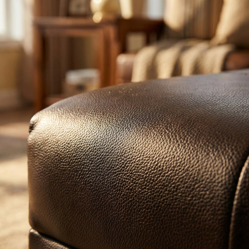 Leather Ottoman With Storage, Large Upholstered Footrest Stool Toy Box Storage Bench For Bedroom Living Room,