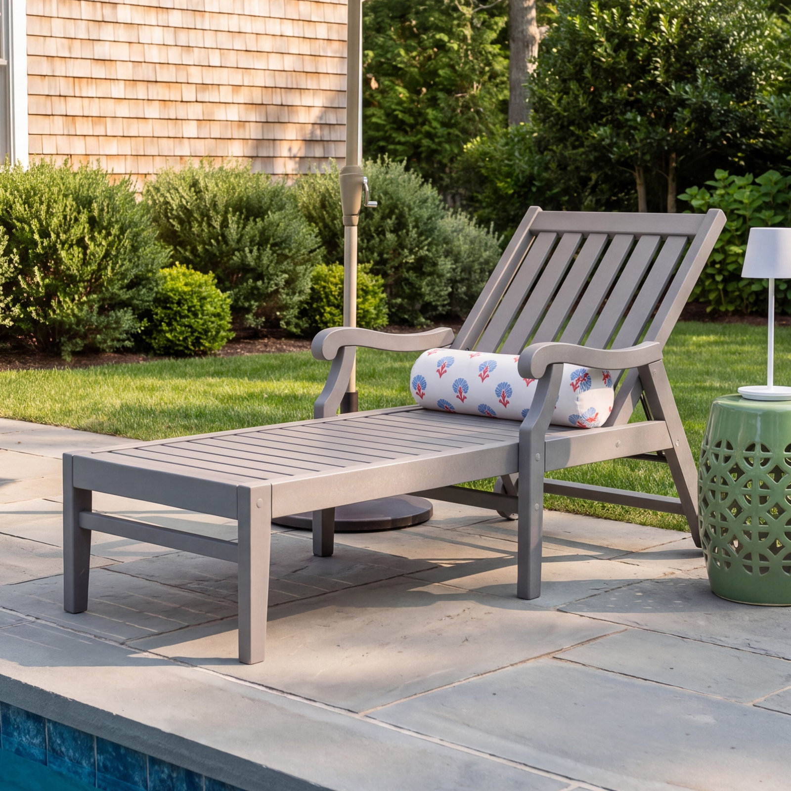 POLYWOOD® Verlyn 30" Patio Chaise Lounge, Slate Gray