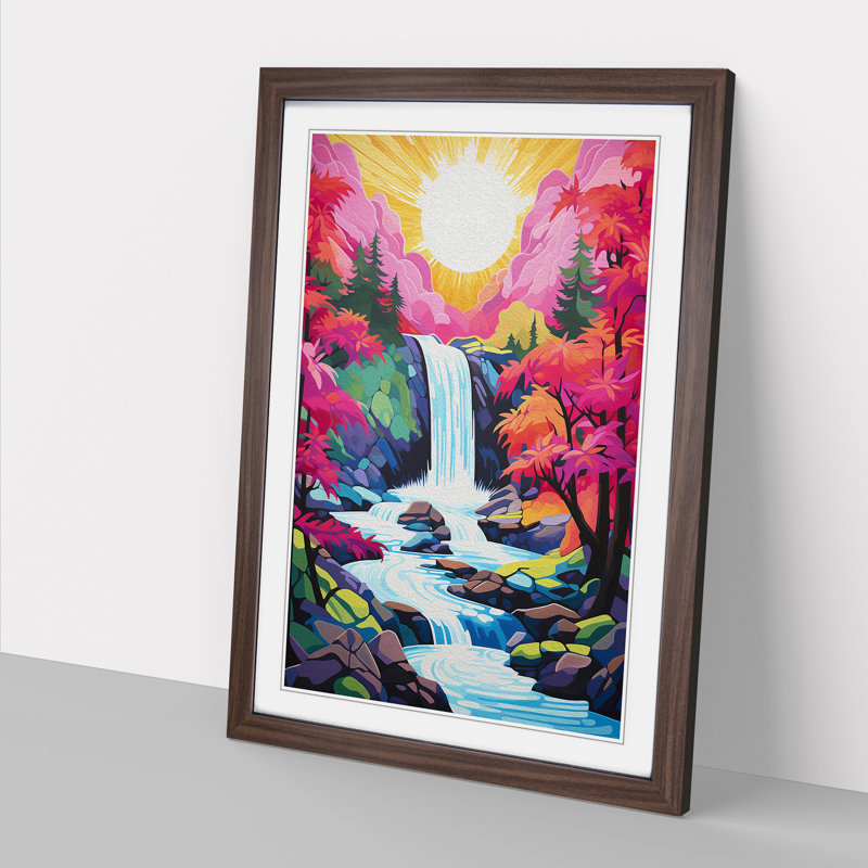 Waterfall Pop - Framed Print, Walnut , 34cm H x 25cm W x 2cm D