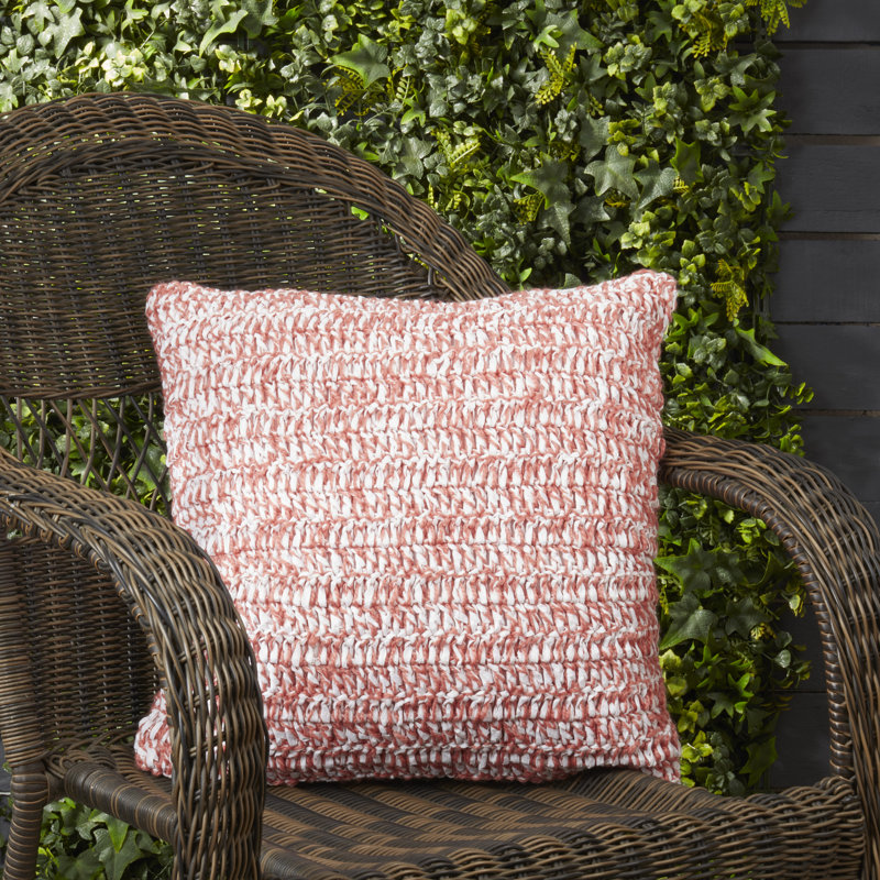 Coussin décoratif intérieur / extérieur en polyester Raffia Collection, Rose