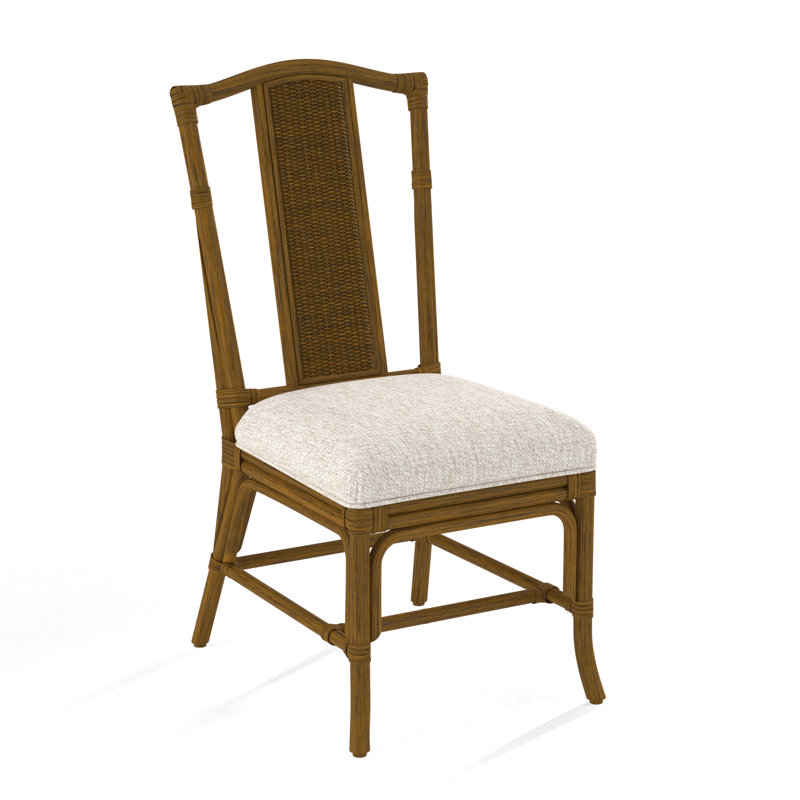 Drury Lane Slat Back Side Dining Chair, Coffee, Snow Crypton Performance; 0884-91