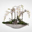 Real Touch White Phalaenopsis  Orchids in a Stone Boat Pot