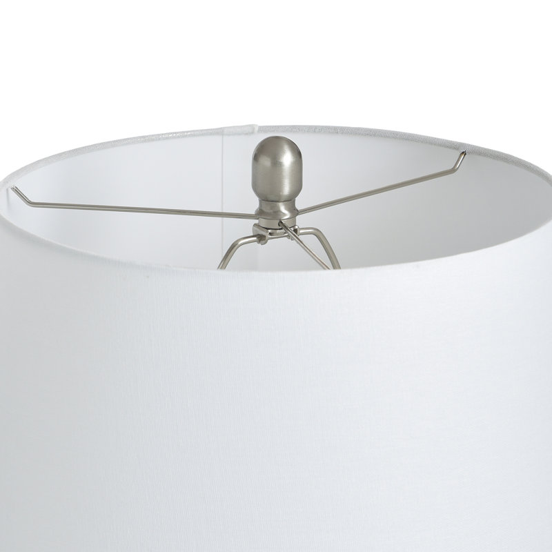 Lampe de table Donald - gris - abat-jour blanc, Argent et gris