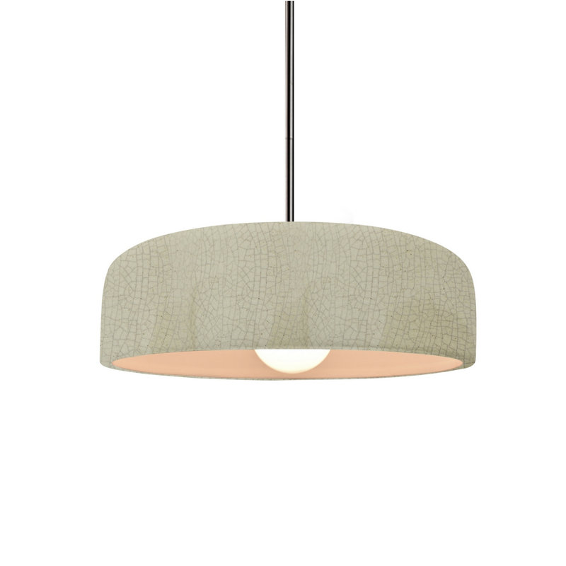 Radiance - luminaire suspendu 1 lumière Spire - vert céladon craquelé - nickel brossé - l 10 po x H 3,75 po - ampoule remplaçable - tige rigide