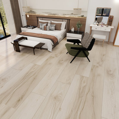 9,84 po X 72,8 po Plancher hybride rigide imperméable de 12 mm avec couche d'usure de la garniture AC5 d'IXPE