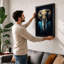 Elegant Elephant in Blue Modern 1 Piece Single Picture Frame Wall Art-136670455-136670456