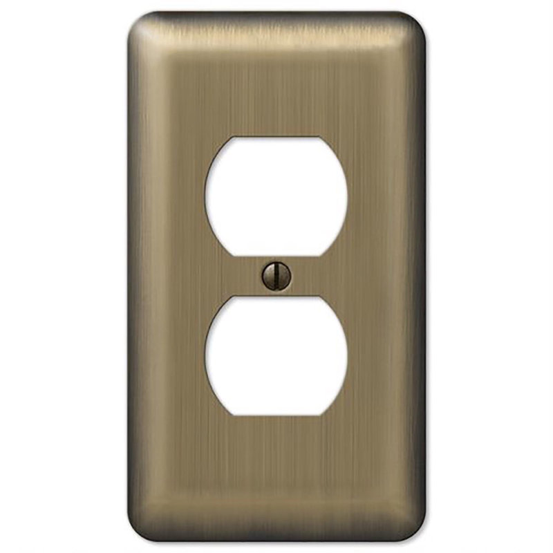 Amerelle Devon Brushed Brass 1 gang Metal Duplex Wall Plate 1 pk