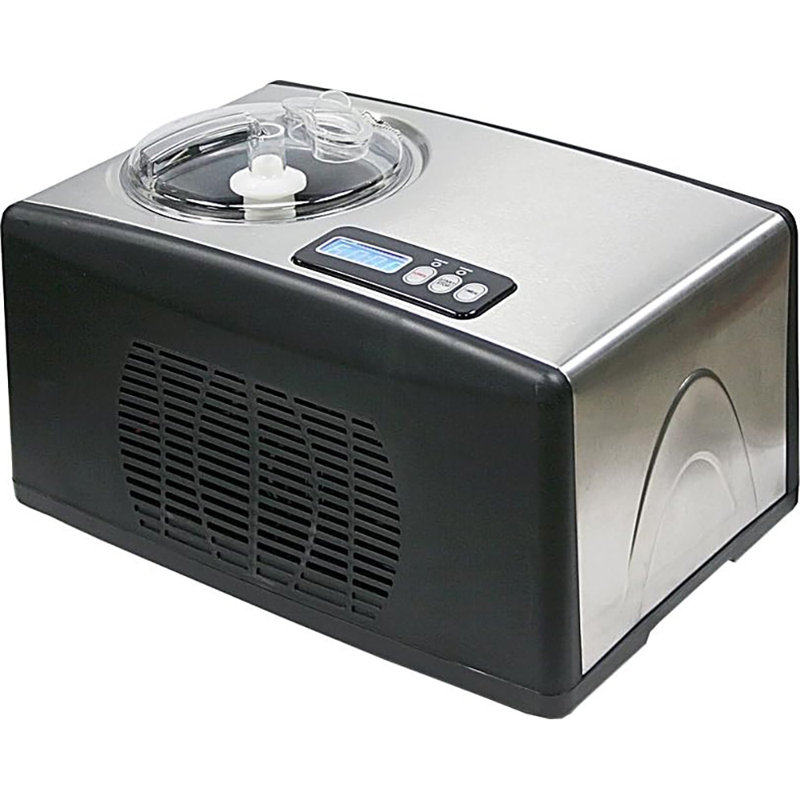 Stainless Steel 1.6 Qt Automatic Ice Cream Maker with LCD Display