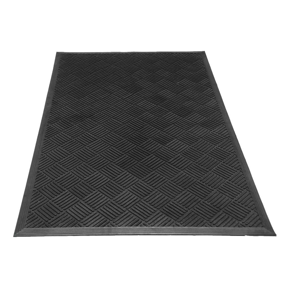 Rubber-Cal "Dura-Scraper Checkered" Entrance Mat - Black Rubber-Cal, Inc. Mat 