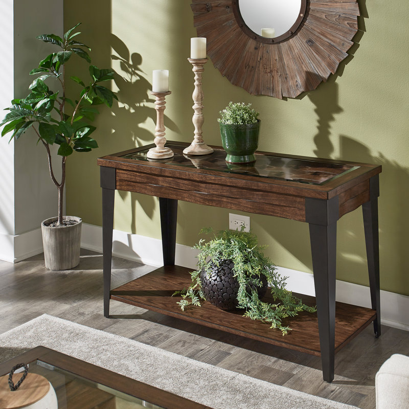 Reasor 47.6'' Glass Top Console Table