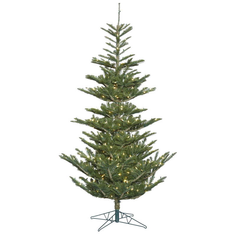 Alberta Green Spruce Artificial Christmas Tree with LED with Stand, 10' H, Warm White LED