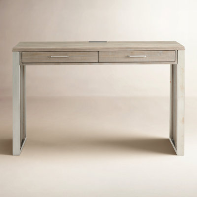 Musso Solid Wood Top Computer Desk with Power Outlet