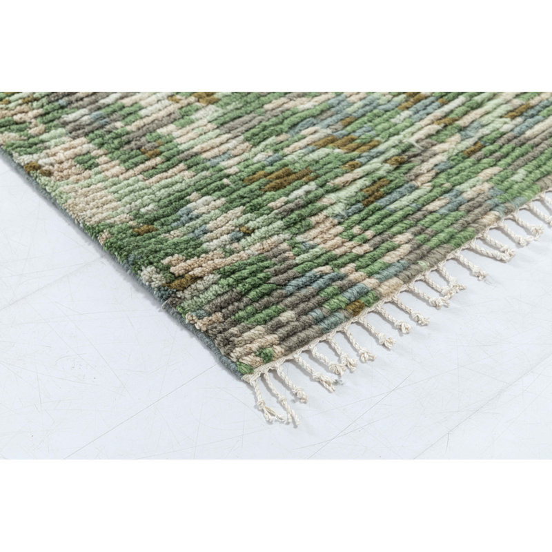 Bovina Wool Abstract Area Rug in Green/Brown/Gray