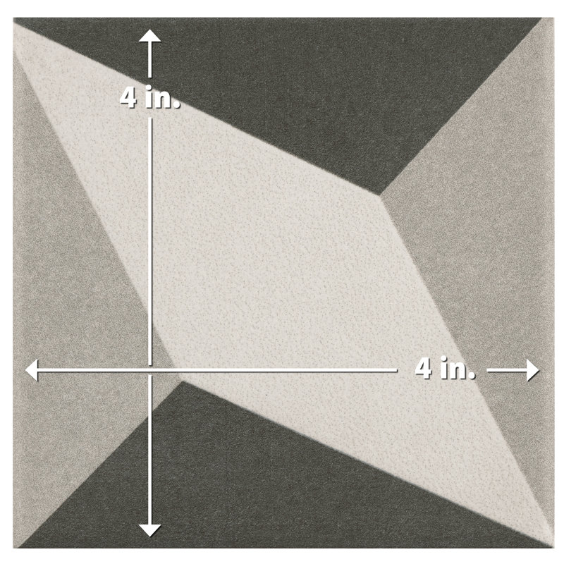 Twenties 4" x 4" Ceramic Patterned Wall & Floor Tile