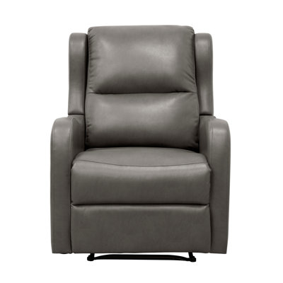 Faux Leather Upholstery Gray Reclining Chair 1Pc Living Room Furniture Comfort Seating