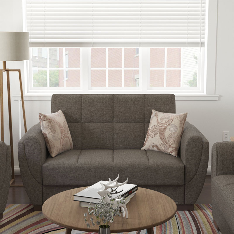Collection Upholstered Convertible Loveseat with Storage, Perfect for Family Gatherings and Space - Saving in Various Living Environments