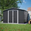 Grande remise extérieure en métal 10 x 10 pi - Cadre robuste et portes doubles verrouillables, remise de jardin toute saison pour la cour, la pelouse, les outils et l'équipement de patio, noir