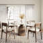 Table de salle à manger Amberly Travertin et dessus en pierre avec base en bois massif - Design moderne pour la maison et le divertissement-888407950-888407945