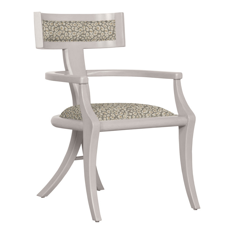 Chaise avec accoudoirs Greek Peak, Kimoni naturel, Gris colombe