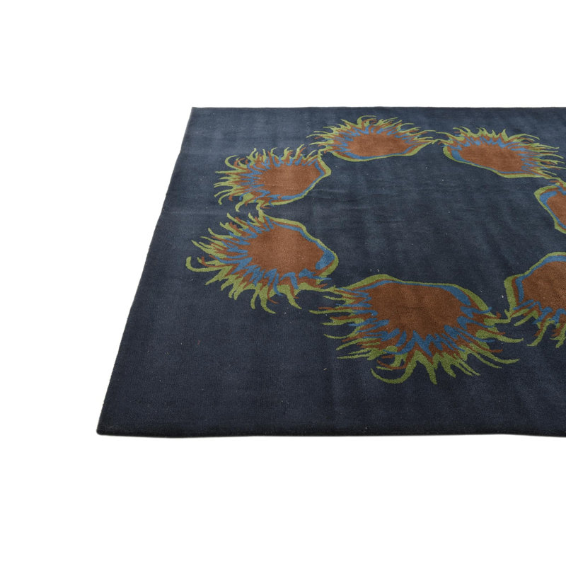 Tapis carré bleu marine Myrick