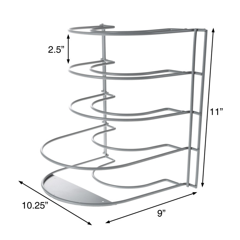 Lid, Pots, and Pans Organizer - Freestanding Iron Storage Pantry and Cabinet Rack Shelf
