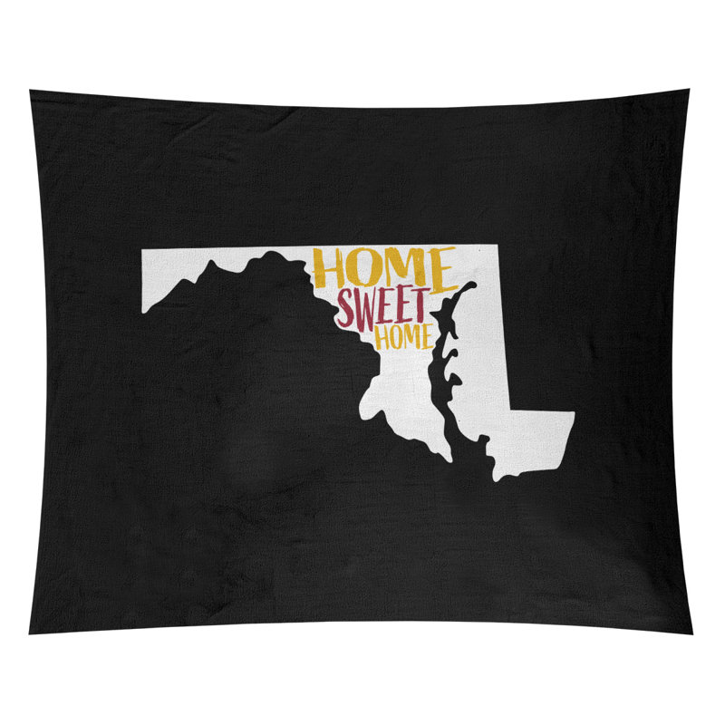 Tapisserie Home Sweet Maryland, H 27,5 po x l 37,5 po, Noir / jaune / rouge