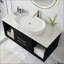 39.4" Wall-Mounted Bathroom Vanity with Oval Ceramic Sink