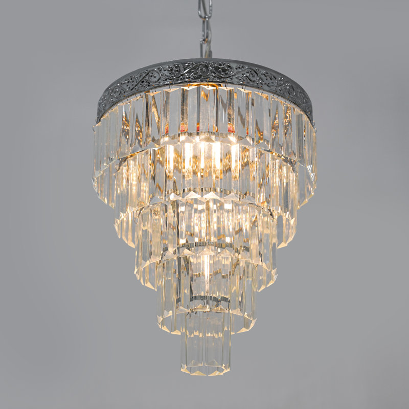 Lampe suspendue 12 "en cristal de chrome moderne 12"