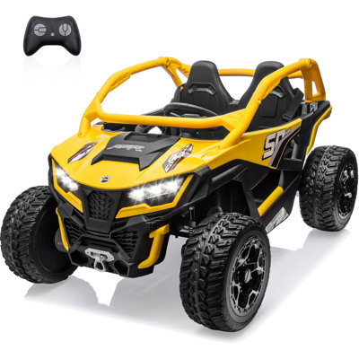 24V 10AH 2 Seater Ride On Toys For Big Kid, 4 x75W Motor 5MPH Ride on Car Kid UTV With Remote Control , Eva Tires, 4 Spring Absorbers