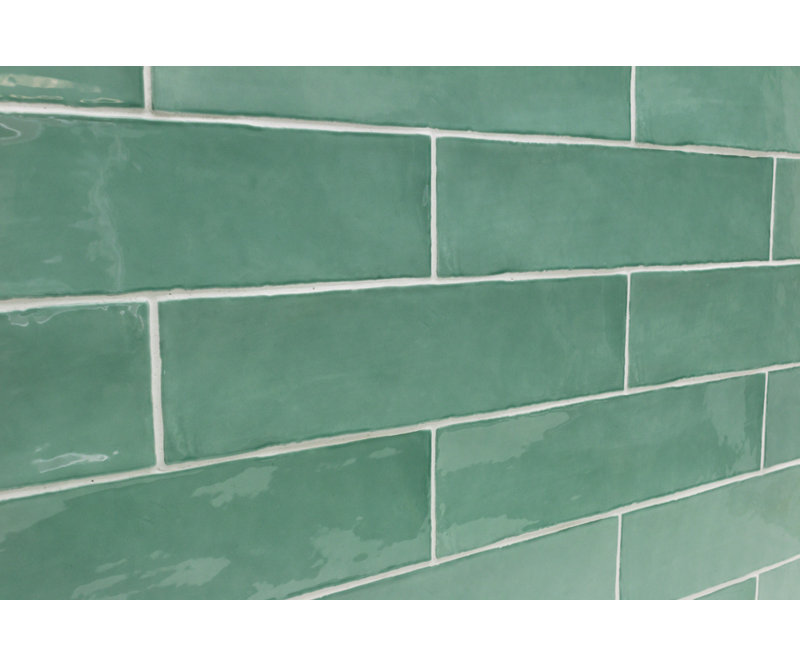 Carreau de mur de métro en céramique polie 3 po x 12 po Barcelona (10,76 pieds carrés / caisse), Lac vert