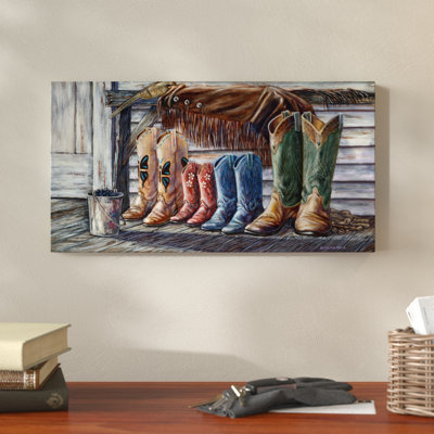 « family bottes », reproduction de peinture à l’acrylique sur toile tendue