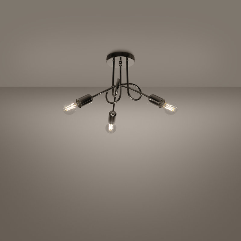 Abyad Chandelier, 35cm H x 45cm W x 45cm D, Grey, 3 Lights