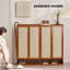 Armoire de rangement à chaussures 4 portes en rotin, bambou naturel, organisateur autoportant à 7 niveaux, armoire d'entrée Boho