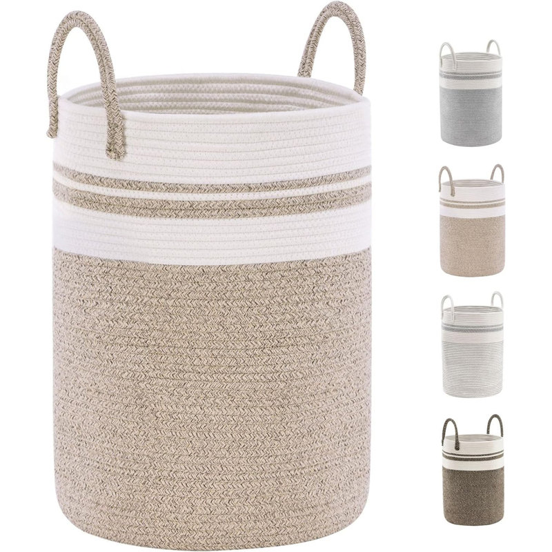 Cotton Laundry Room Organiser, Brown/White