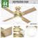44" Hepburn 4 - Blade Standard Ceiling Fan with Wall Control and Light Kit Included