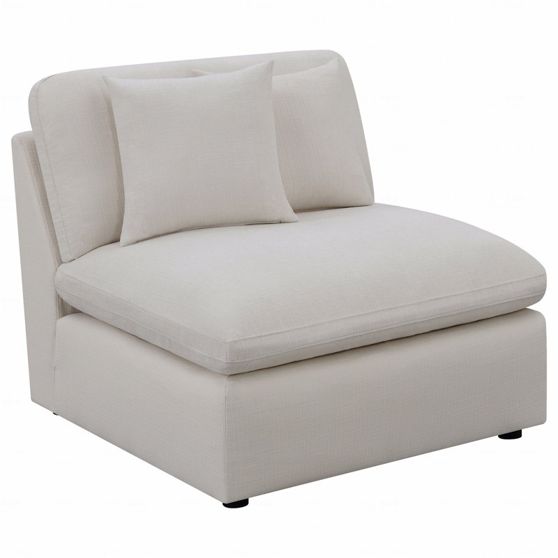 Chaise sans accoudoirs ivoire rembourrée