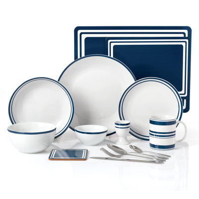 80pc Blue Bistro Dinner Set