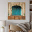 Porte indienne bleue traditionnelle - Panneaux d'art mural en bois rétro - Bois de pin naturel-1446656902