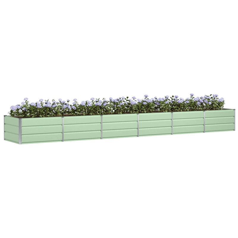 Planter Steel, 45cm H x 480cm W x 80cm D, Green