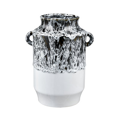 Goodlett Vase - Black and White Glazed