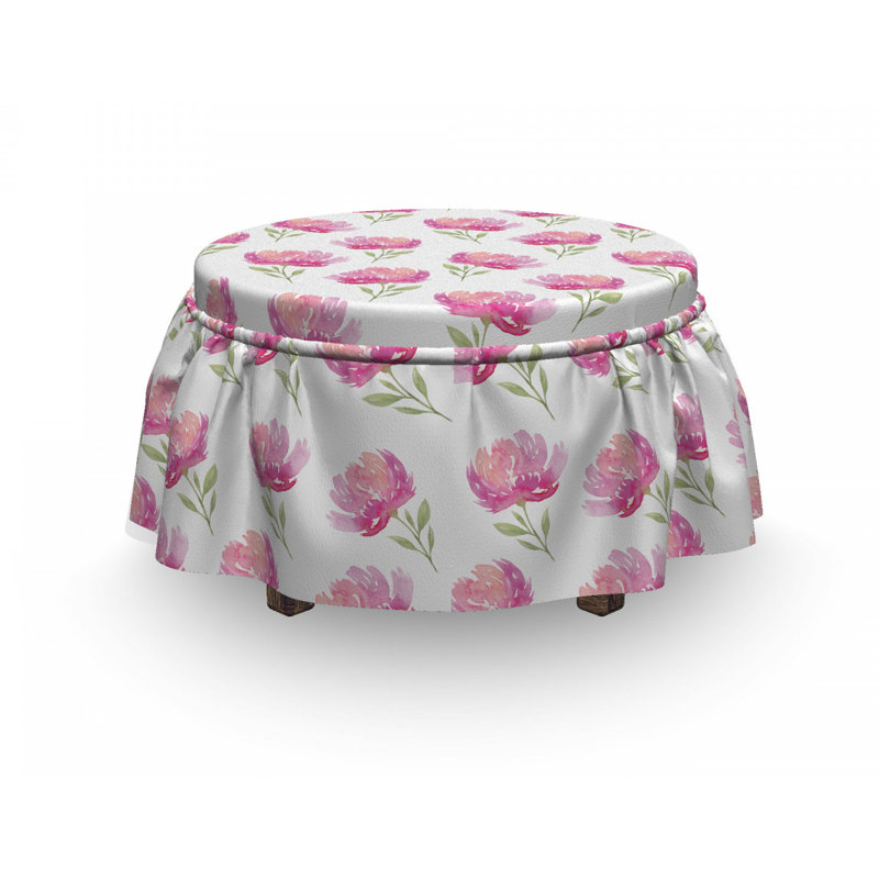 Housse pour repose-pieds jardin pivoine