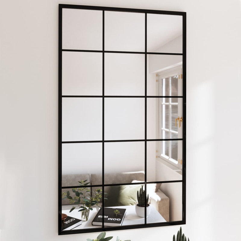 Mikayia Rectangular Metal Wall Mirror, 100cm H x 60cm W