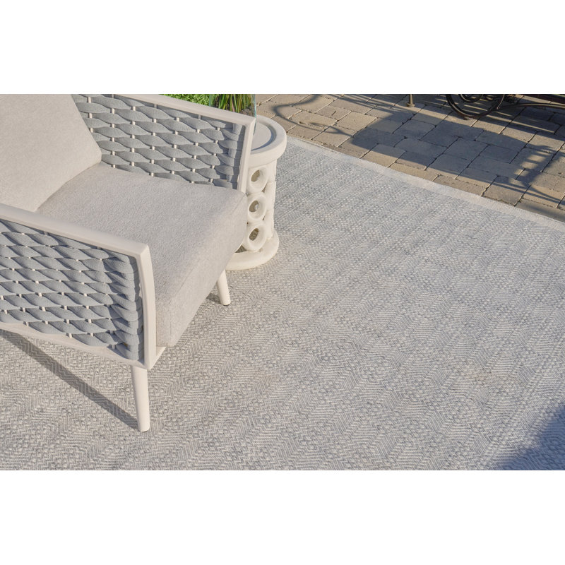 Echo Geometric Area Rug in Ivory, Rectangle 8' x 10'