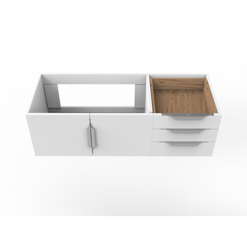 Base de meuble-lavabo mural 48 po Alpine, Blanc / Chrome