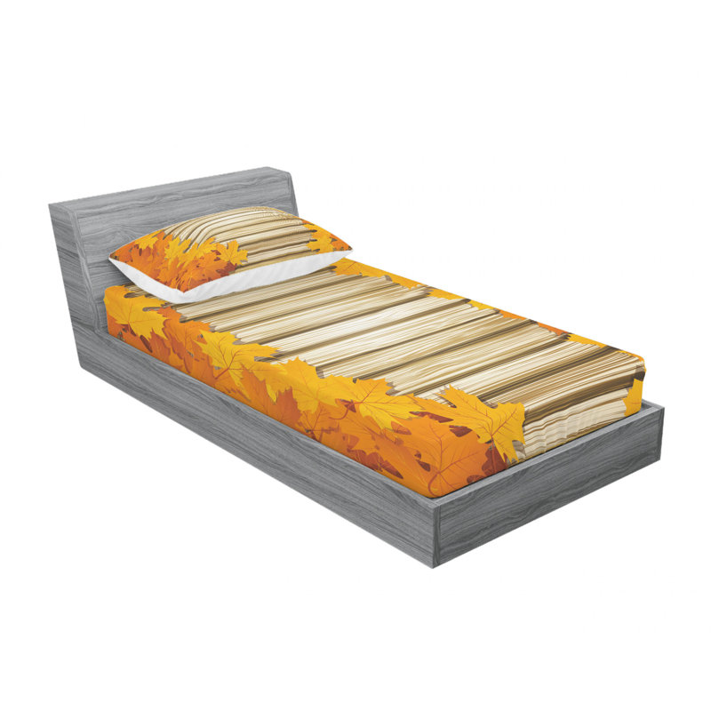 Ensemble de draps leaveson retombé, Ensemble de draps pour lit simple avec drap-housse