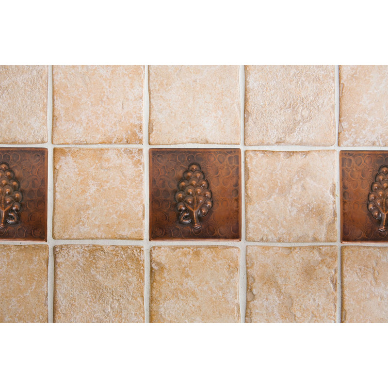 Carreau de raisin en cuivre martelé 4 po x 4 po