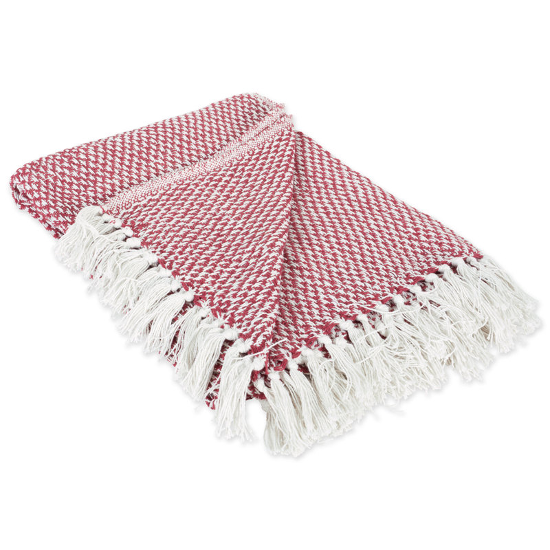 Jeté en coton , Rouge campagnard